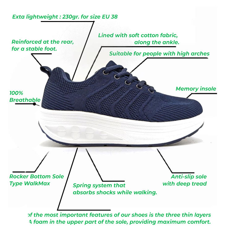 Rocker Sole Shoes Apollo Medical B903-6 (Type WalkMax)