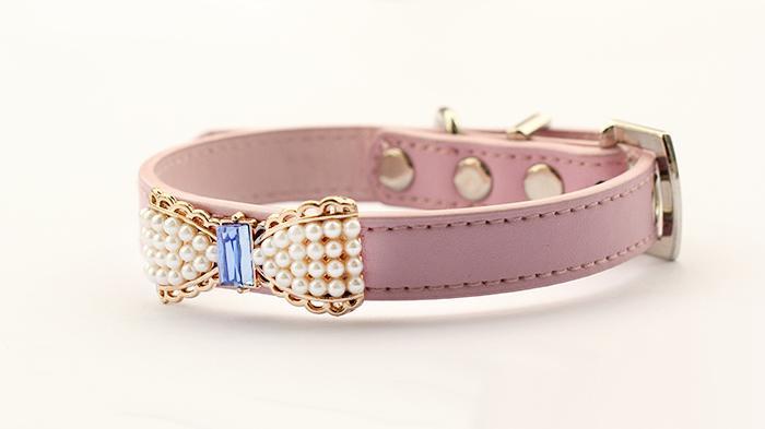armipet Pearl Bow Dog Collar Pets Puppy Princess Collars For Dog